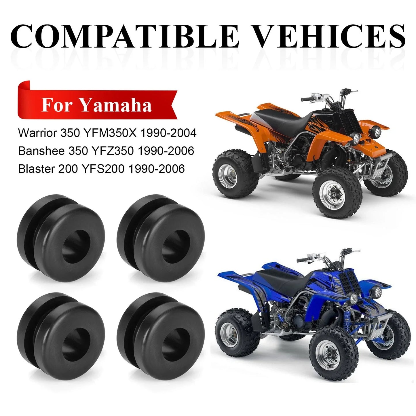 4 x Rubber Heel Guard Grommets for Yamaha Banshee YFZ350 (1987–2006)