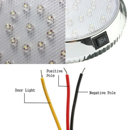 Caravan Roof Light LED, Plastic White Ceiling, Roof Lamp for Caravan
