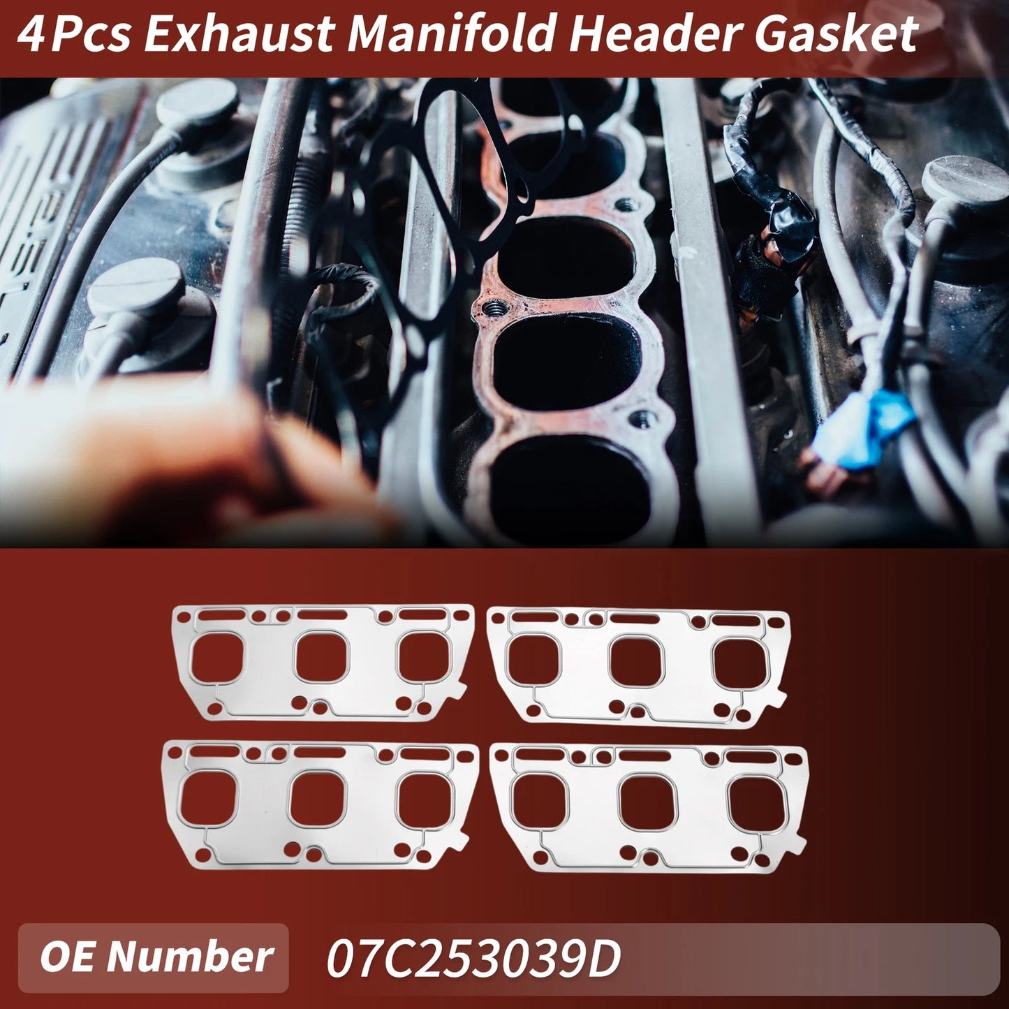 Set of 4 Exhaust Manifold Header Gaskets for Audi A8 D3 (4E2)