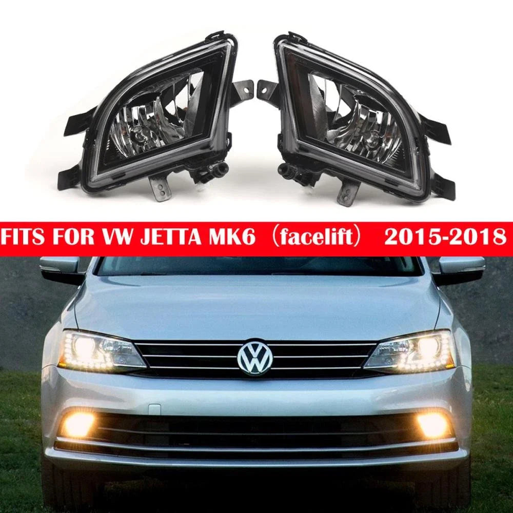 Front Bumper Clear Lens Fog Light Lamp 2 x for VW Jetta (2015–2018)