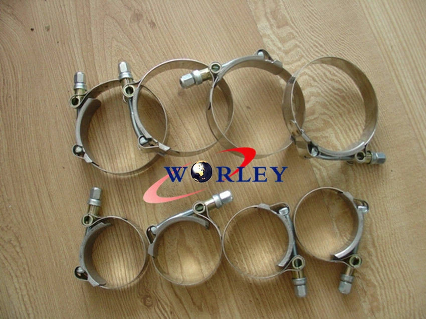Set of 8 Stainless Steel T-Bolt Hose Clamps 2.25" for Universal Use