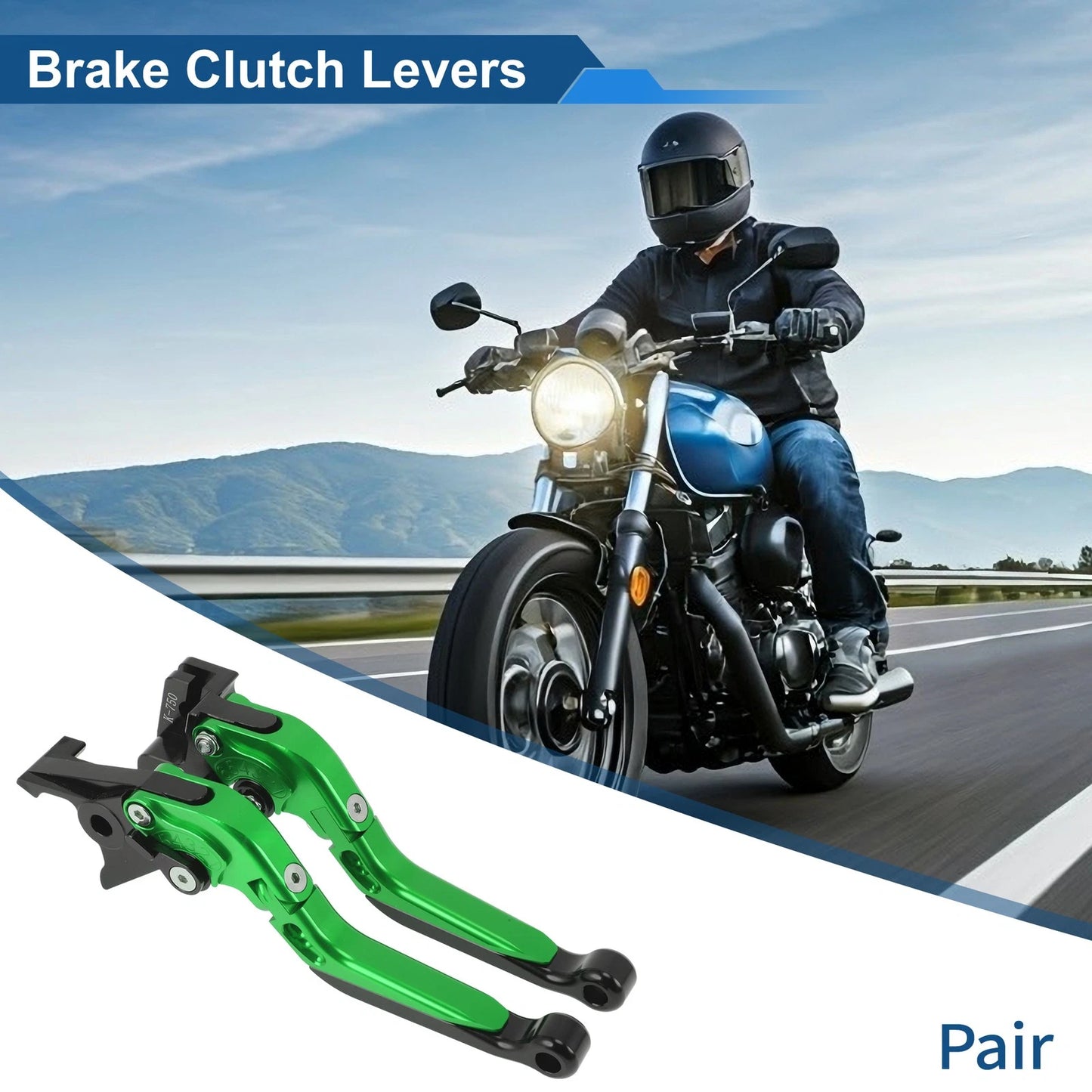 Adjustable Brake Clutch Levers for Kawasaki Z650 (2017–2023) Green Black