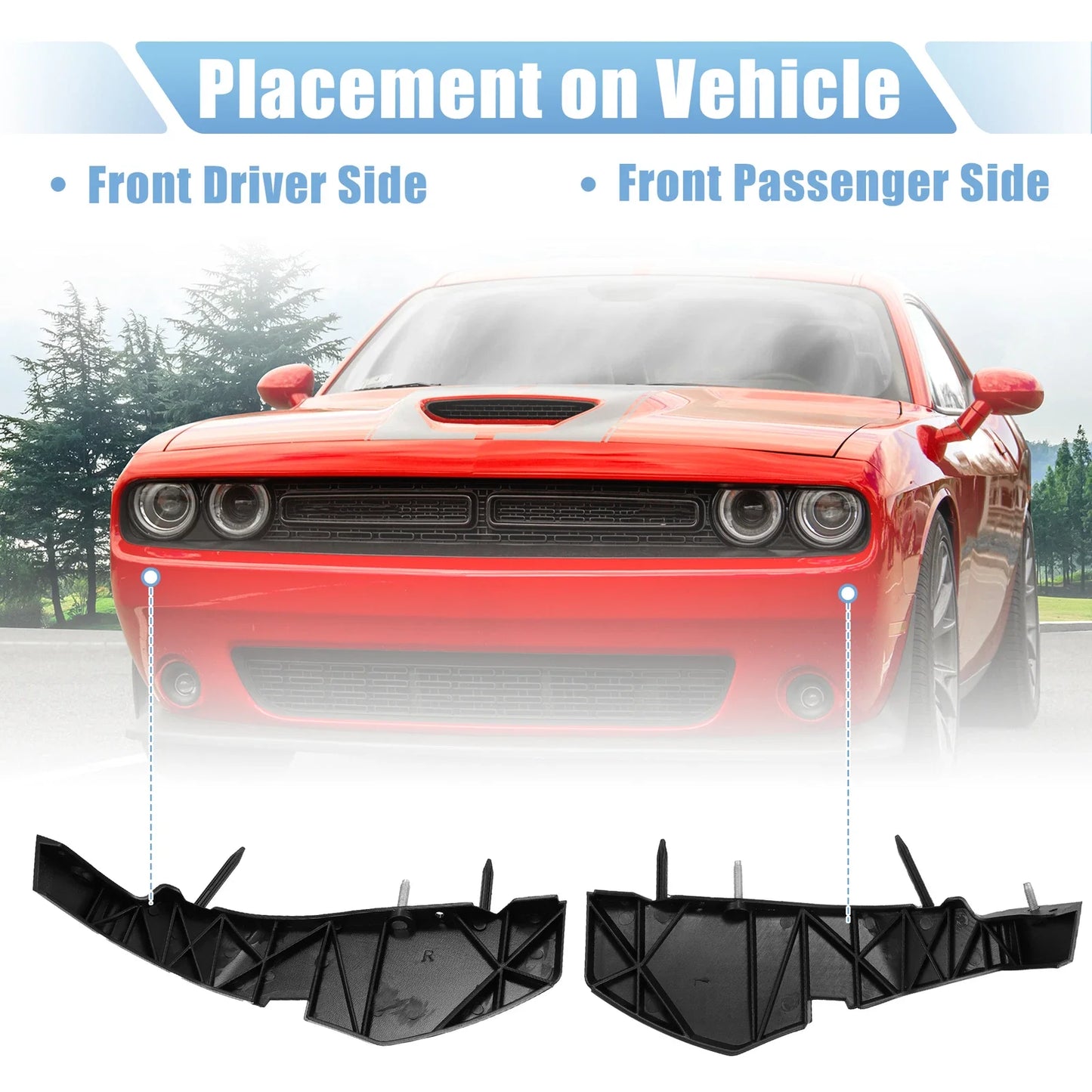 Bumper Support Bracket Cover Kit for Dodge Challenger (2015-2021)