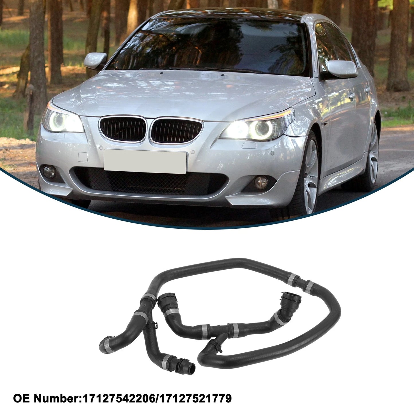 Radiator Hose for BMW 5 Series (2005–2006) No. 17127542206 Rubber