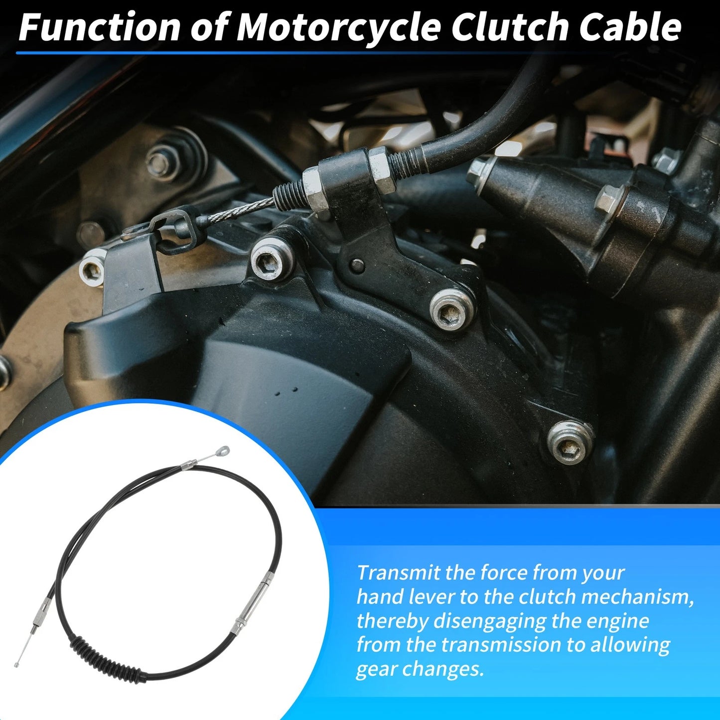 Clutch Cable for Harley Sportster XL883 XL1200 (1986–2013) 140cm/55.11"