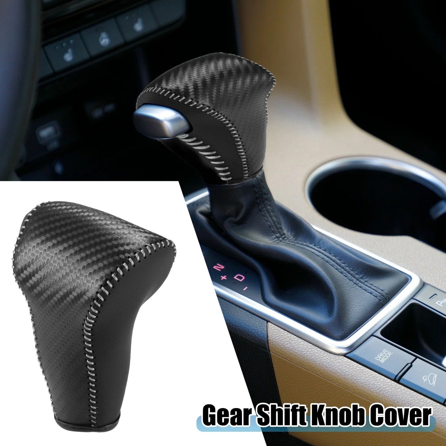 Auto Gear Shifting Knob Cover for Honda CR-V (2017-2022) Black Gray Stitches