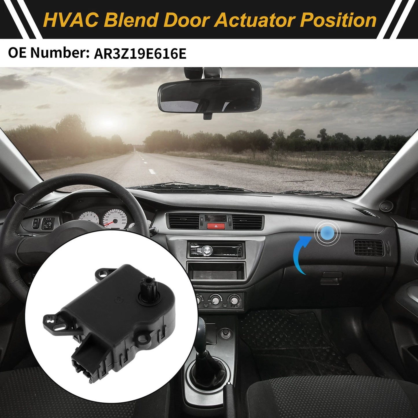HVAC Heater Blend Door Actuator for Ford Mustang (No.AR3Z19E616E)