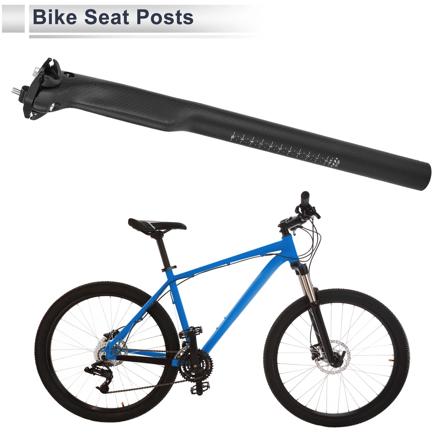 30.8mm Carbon Fiber Bike Seat Post for Universal Fit (30.8x400mm)