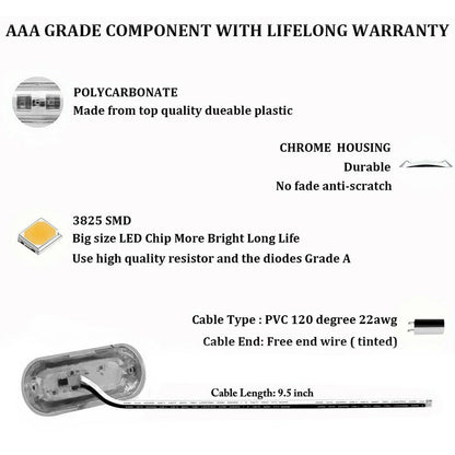 4 x Waterproof 12V-24V Stern Transom Light for Marine Boat LED Deck Courtesy