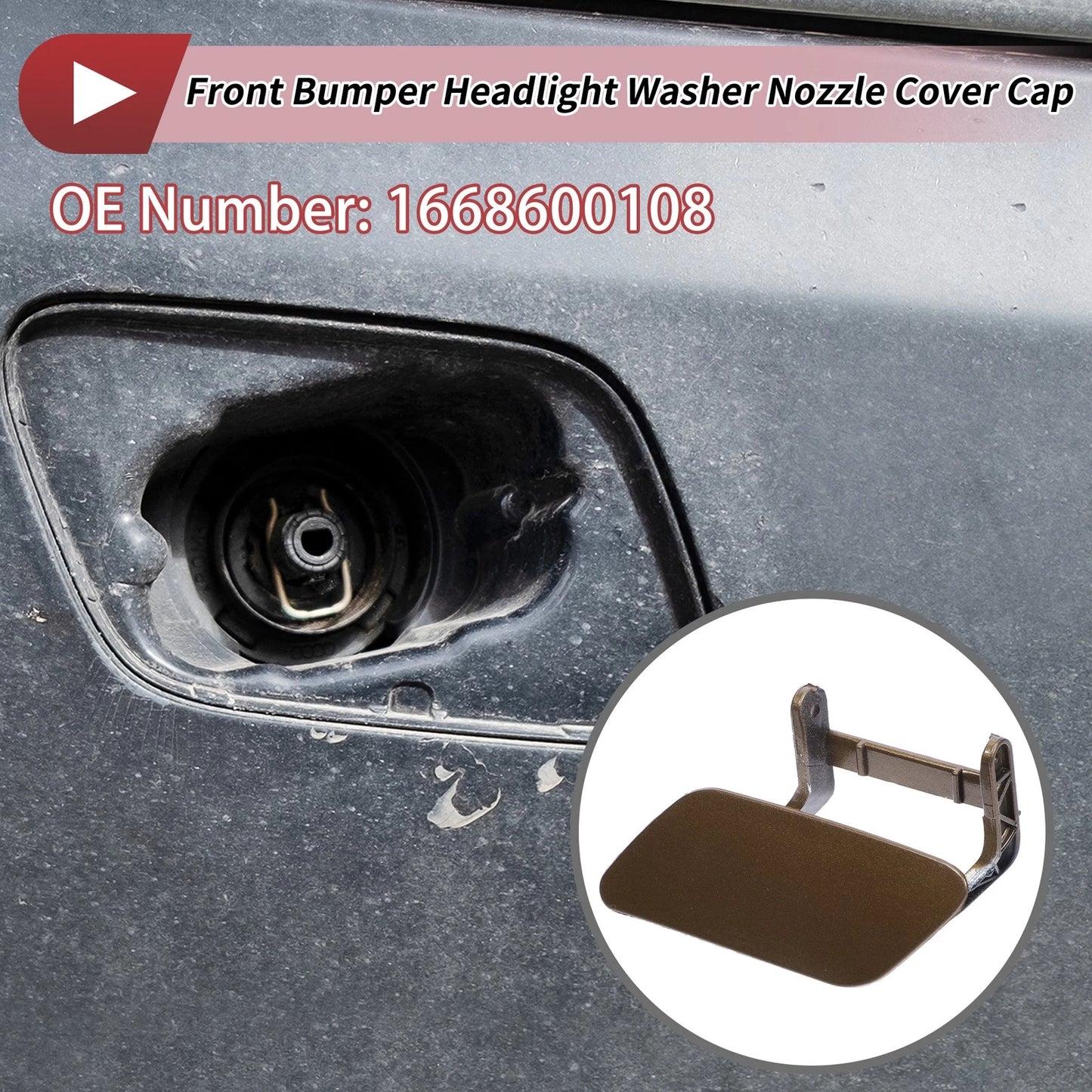 Front Left Washer Nozzle Cover Cap for Mercedes-Benz ML350 (2012–2015) Brown