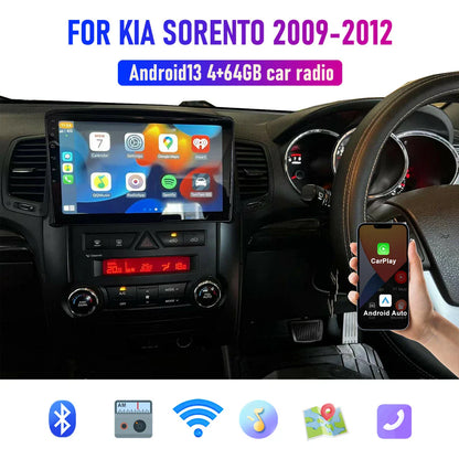 64GB Wireless CarPlay Android Auto Stereo for Kia Sorento (2009-2012)