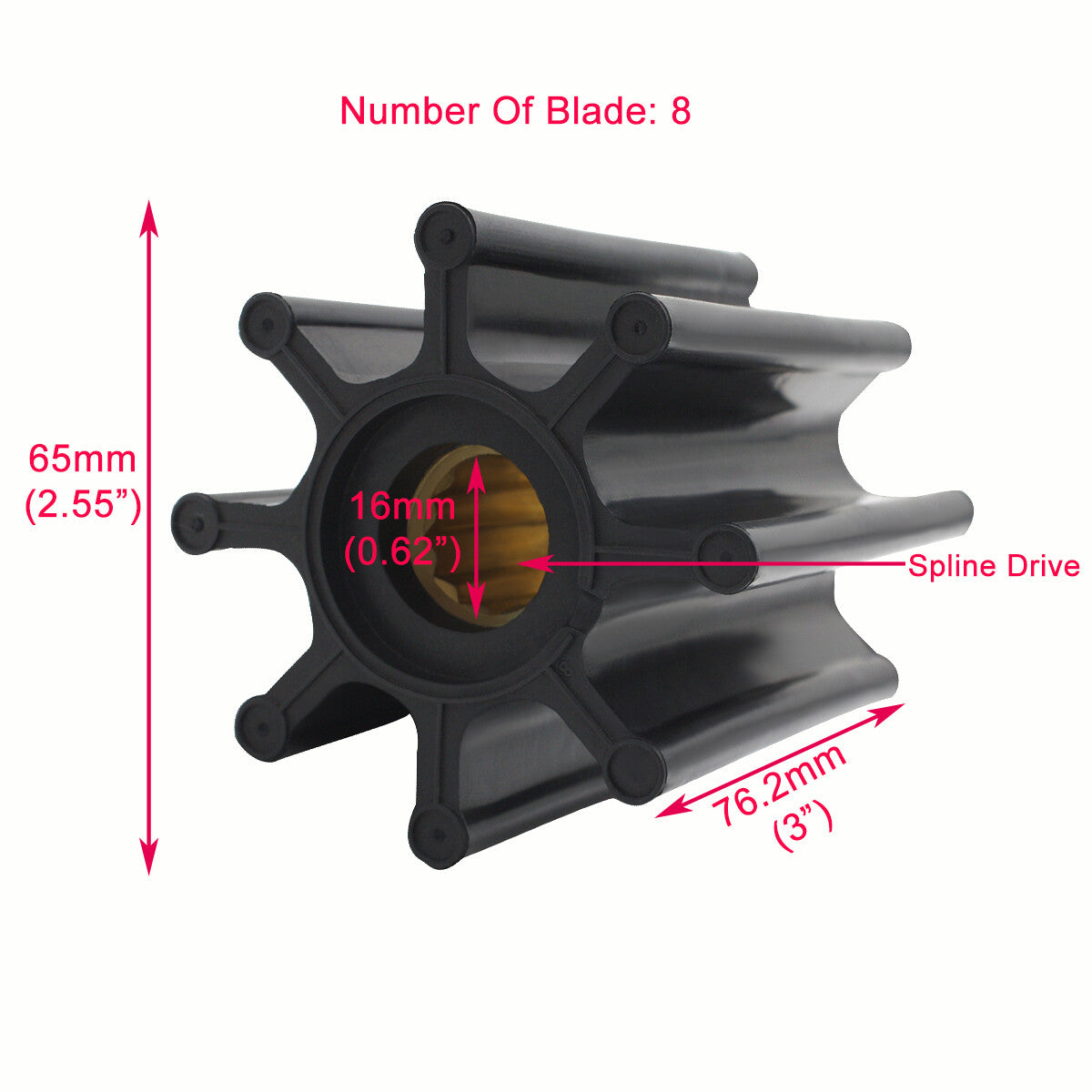 Raw Sea Water Impeller for Jabsco 3583602 (No Year Specified)