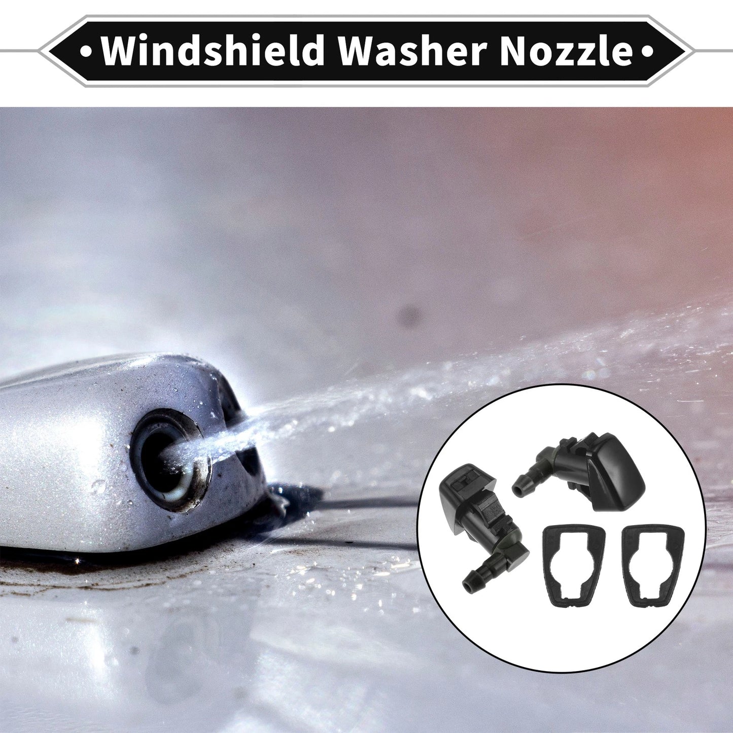 2X Front Windshield Washer Nozzle for Jeep Cherokee (2014–2019) No. 68102968AA
