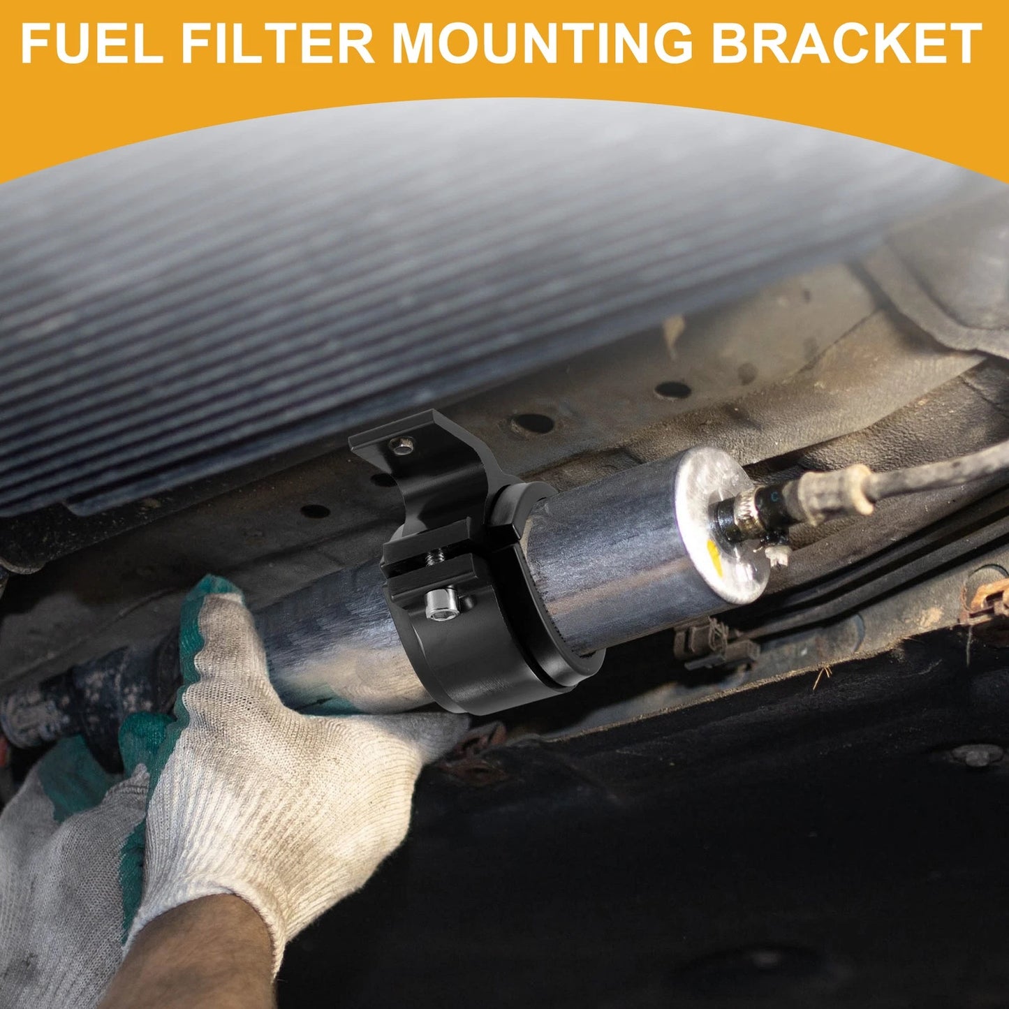 Fuel Filter Mounting Bracket for Universal Applications (58mm, Aluminum)