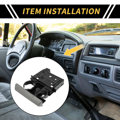 Cup Holder for Ford F-250 F-350 (2005–2007) Coin Bottle Holder Gray