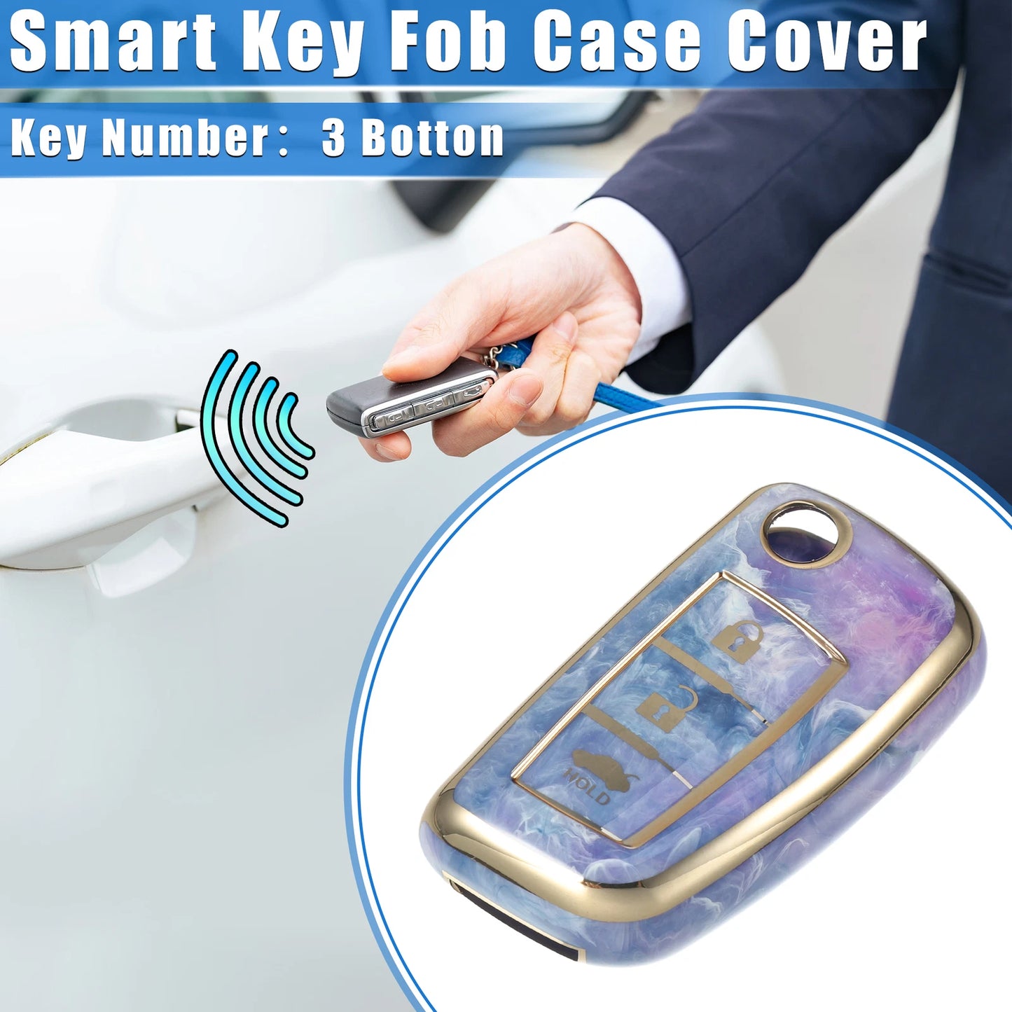 3 Button Smart Key Fob Case Cover for Nissan Rogue Frontier (2014–2023)