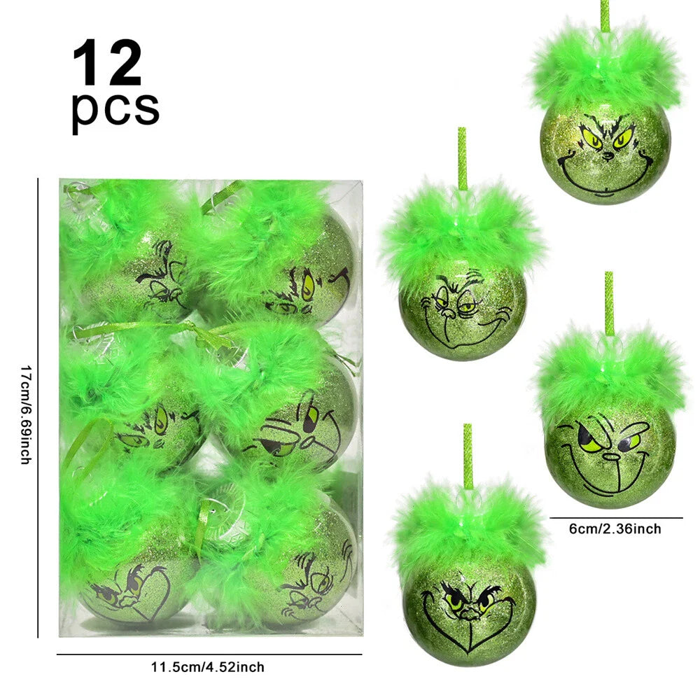 Cute Green Elf Christmas Tree Ornaments - 1 Xmas Balls Decor