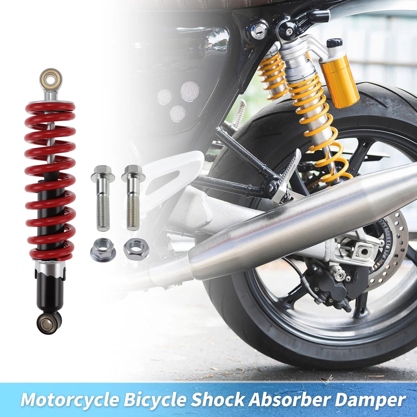 Rear Shock Absorber for Bicycle Motorcycle (280mm) Red Black