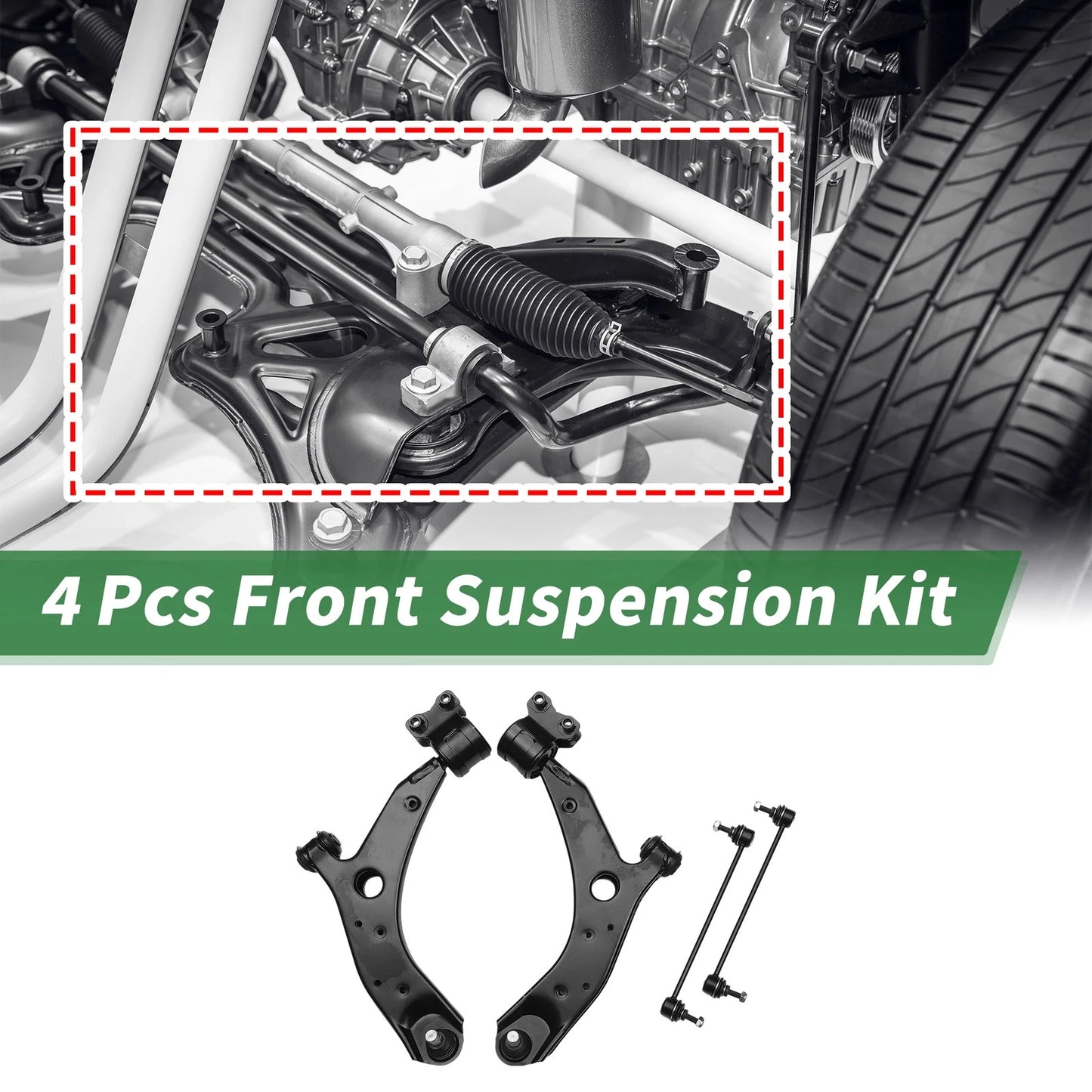 Set of 4 Front Lower Control Arms for Mazda 3 (2004–2009) No.K620040/K620041/K80235
