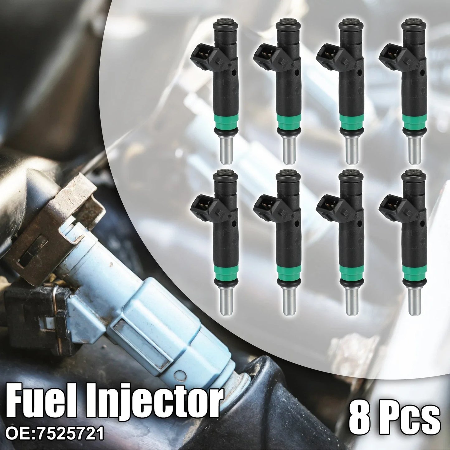 8pcs Car Fuel Injector for BMW 750i 750Li 4.8L V8 (2006 - 2008)