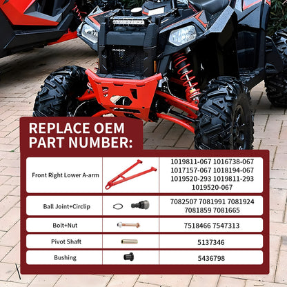 Front Right Lower A-Arm Kit for Polaris Sportsman 550 850 1000 XP (2008–2023)