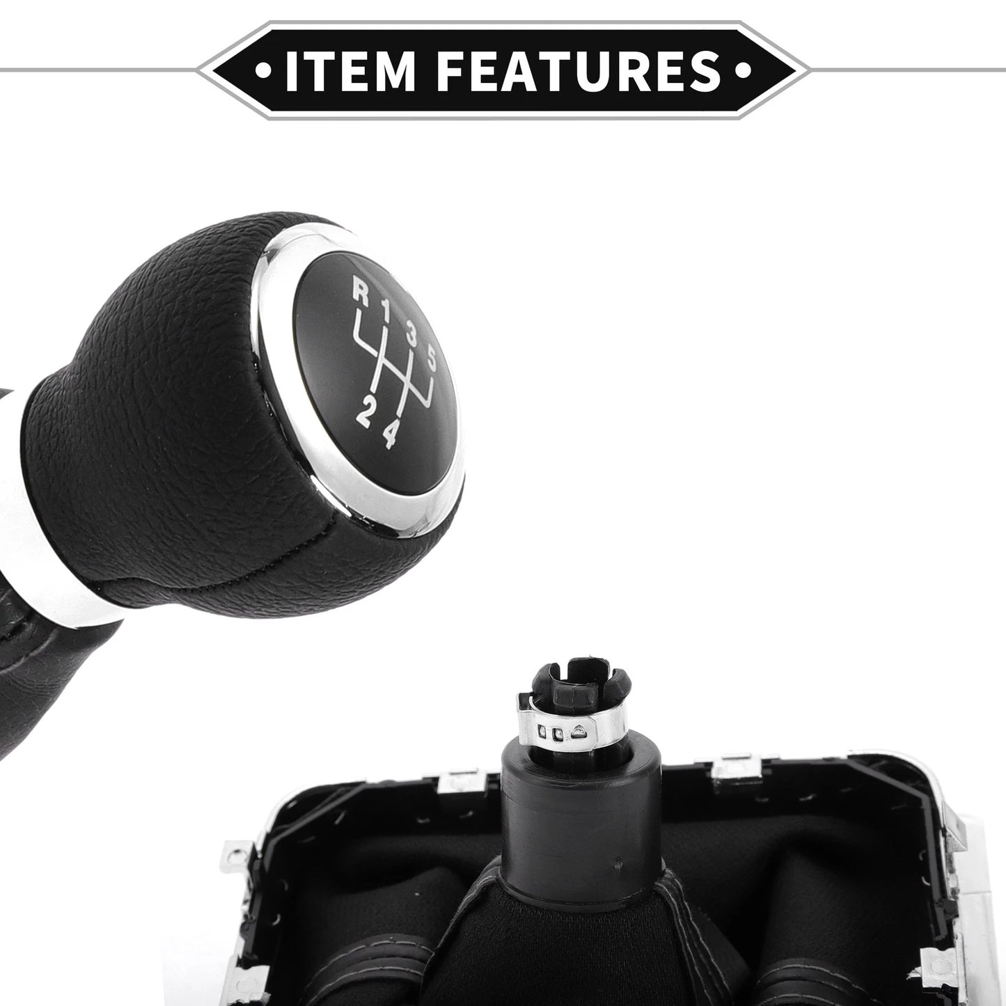 5 Speed Gear Shifter Knob with Cover for VW Passat B6 (2006–2010) Faux Leather