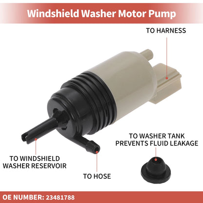 Windshield Washer Pump w/ Grommet for BMW 528i (No. 23481788)