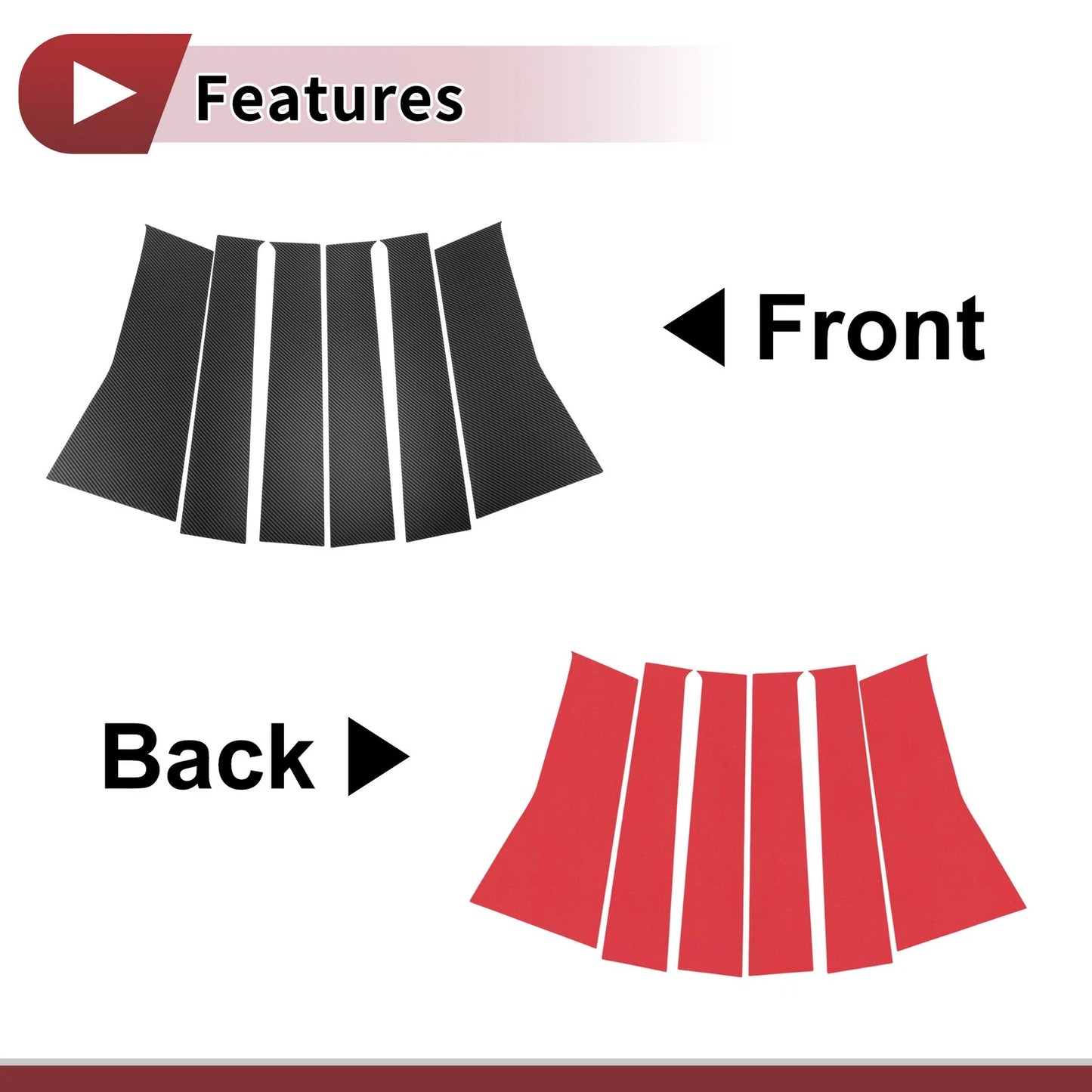 Set of 6 Car Door Pillar Window Trim for Toyota Avanza/Veloz (2022–2025) Carbon Fiber