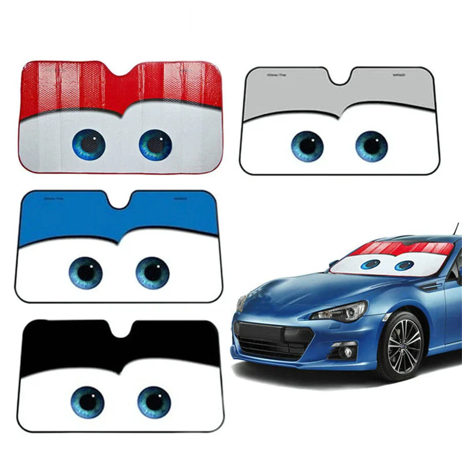 Cute Eye Folding Sun Shade Windshield Cover for Car (Universal Fit)