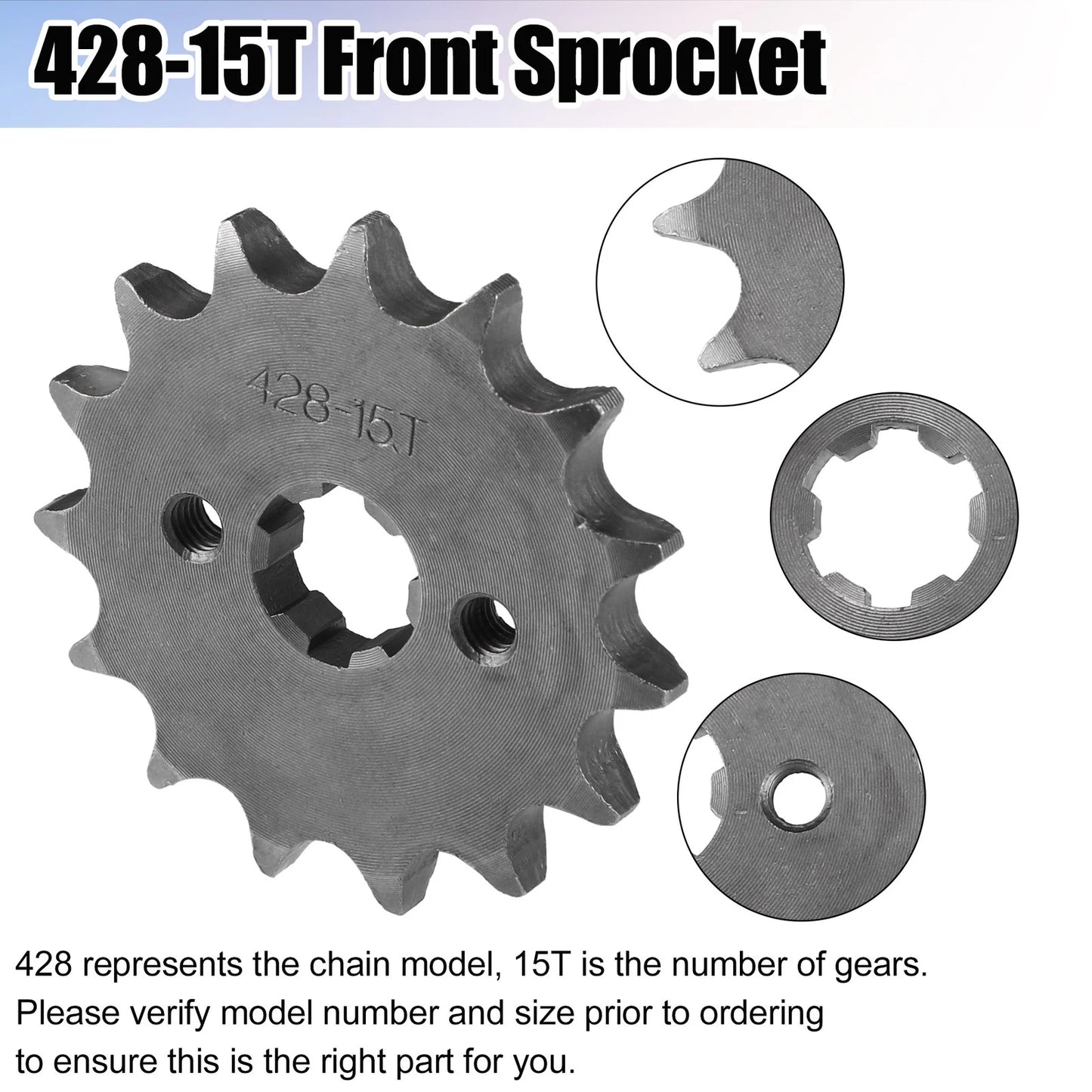 Set of 1 Front Engine Sprocket 428 15T 17mm for Dirt Bike Mini Bike