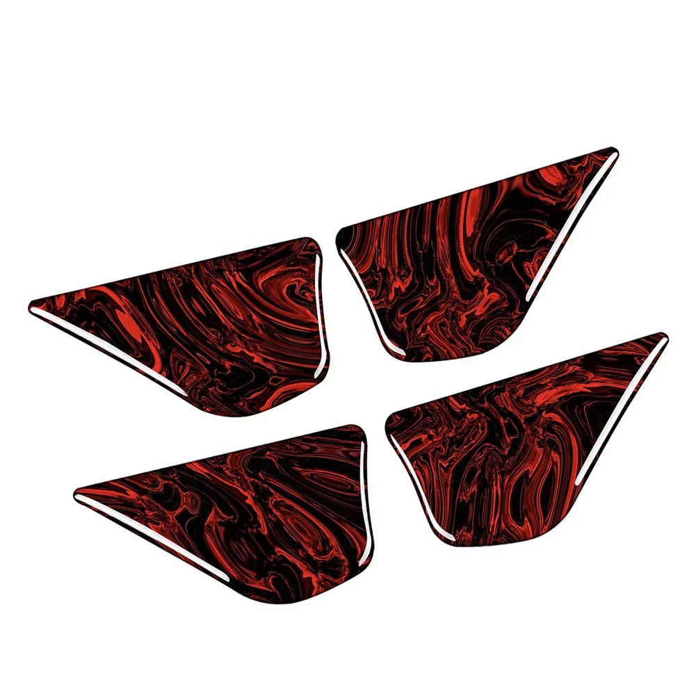 4 Pcs Fire Red Door Handle Bowl Cover Trim for Mercedes E-Class W213 (11-18)
