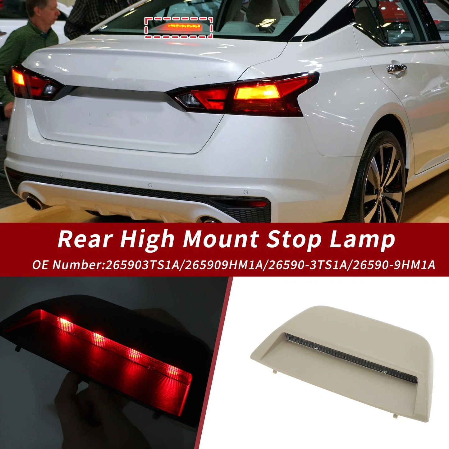 LED Third Brake Light for Nissan Altima (2013–2018) No. 265903TS1A Beige