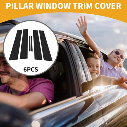 6 Pcs Door Pillar Window Trim for Toyota Mark X (2009–2019) Black