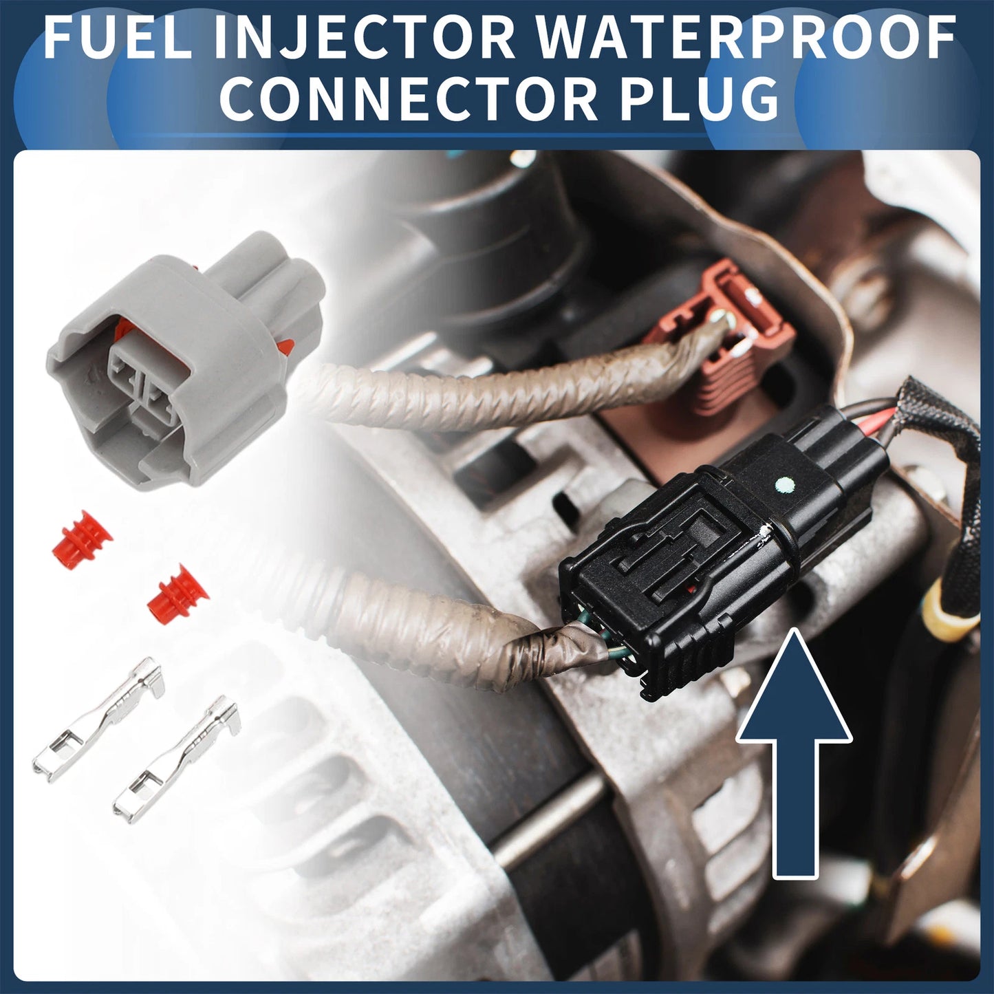 2 Pin Fuel Injector Waterproof Connector Plug for Nissan