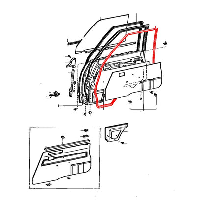 Front Door Weatherstrip Pair for Toyota LiteAce Van Wagon (CM20, KM20, TM20, YM21)