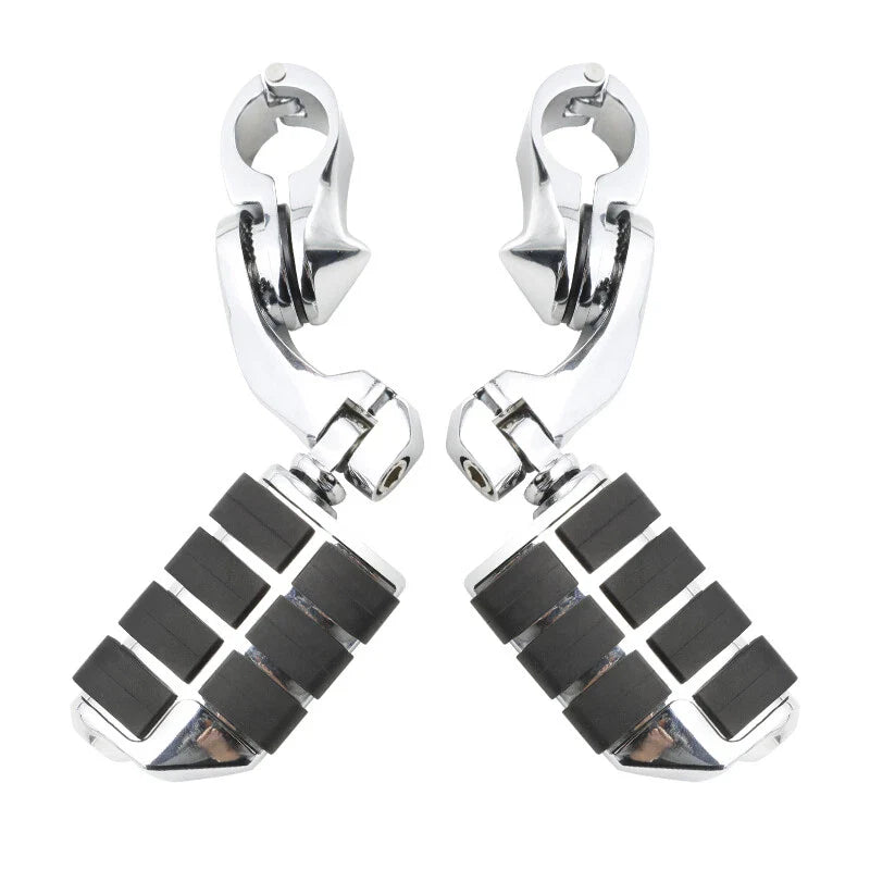 Chrome 1.25" Engine Guard Highway Foot Pegs & Clamps for Harley