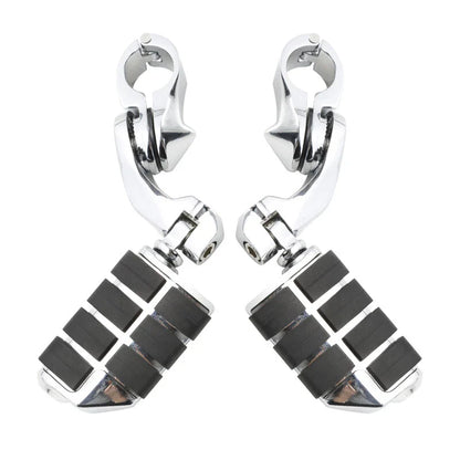 Chrome 1.25" Engine Guard Highway Foot Pegs & Clamps for Harley