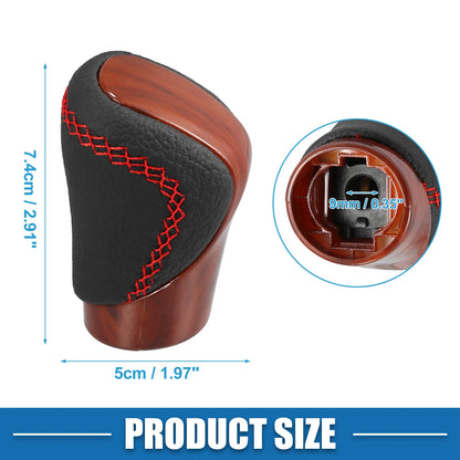 Automatic Gear Shift Knob for Lexus (Wood Grain, Red Thread, Perforated)