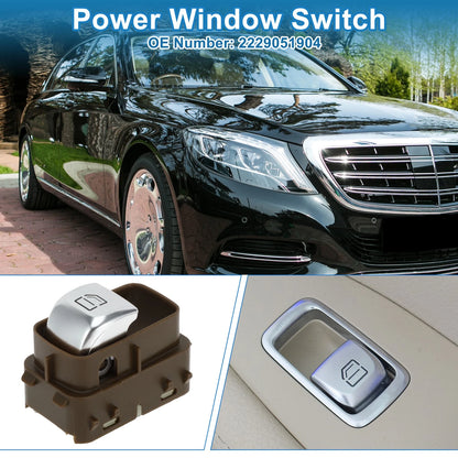 Power Window Switch for Mercedes-Benz E300 GLC300 S400 S500 (No. 2229051904) Brown