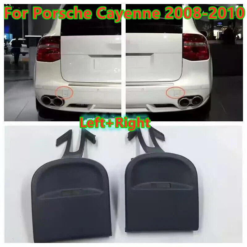 2 x Left / Right Bumper Tow Hook Eye Cover Cap for Porsche Cayenne (2008–2010)