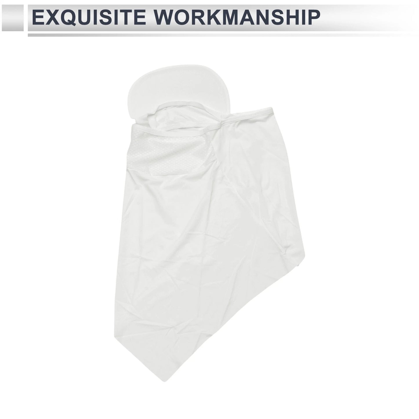 Half-Wrapped Triangular Scarf UV Face Shield Polyester Filter White
