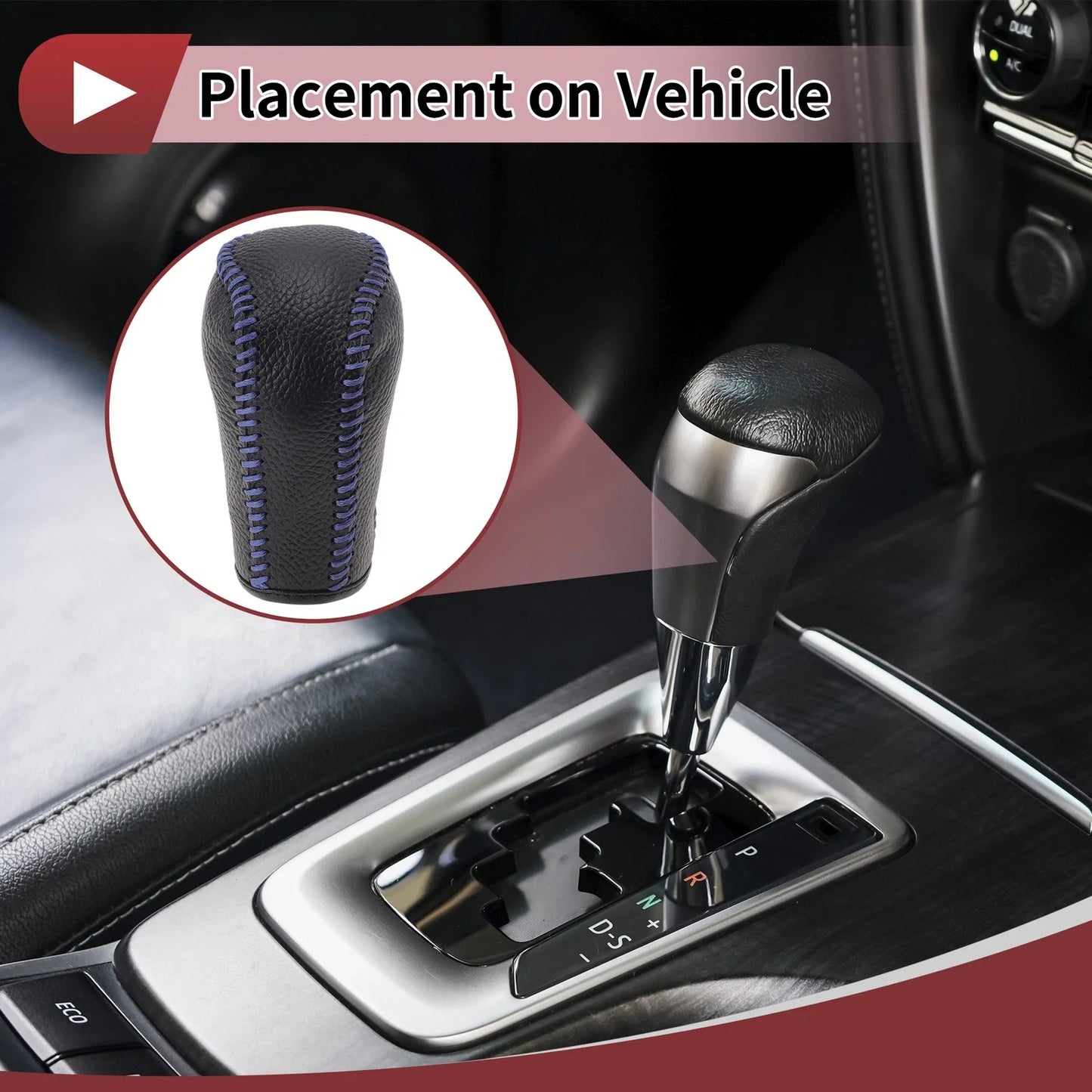 Gear Shift Knob Cover for Honda Inspire Blue Faux Leather (2000-2001)