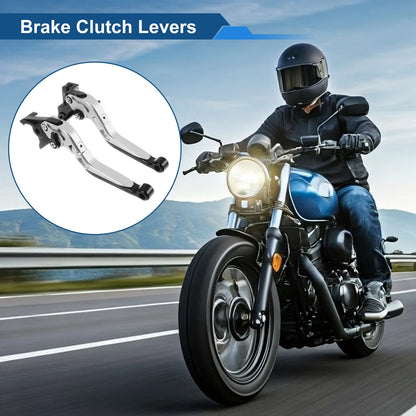 Adjustable Brake Clutch Lever for Kawasaki Vulcan S (2015–2023) - Silver Black