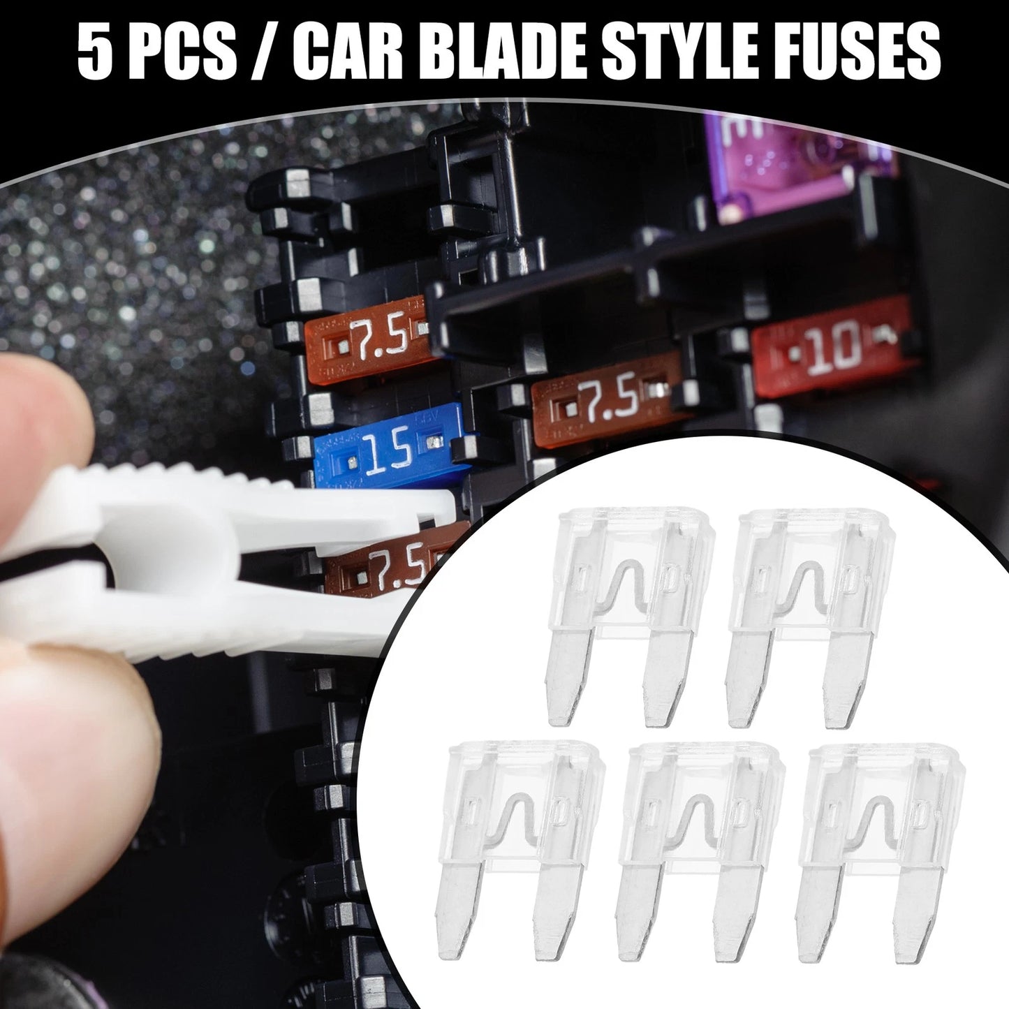 5 Pcs Mini 25AMP APM/ATM Blade Fuses for Automotive Short Circuit Protection