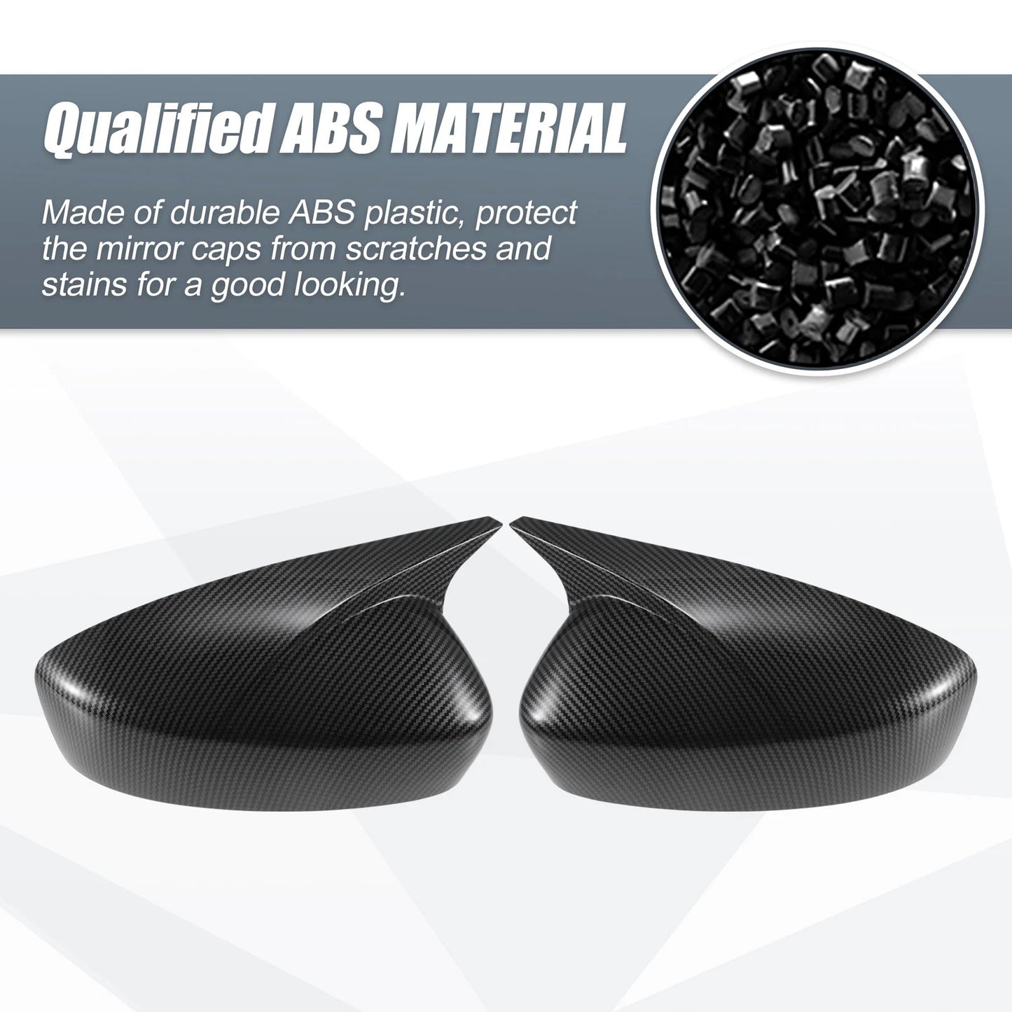 Pair Rearview Mirror Cover Overlay for Mazda 3 Axela (2014–2019) Carbon Fiber