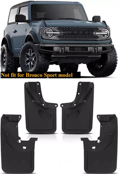 2 x Front & Rear Splash Guards Mud Flaps for Ford Bronco (2021–2024)