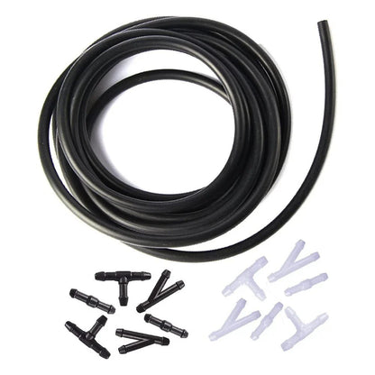 Windshield Wiper Washer Nozzle Hose Kit 4m 12 Connector Black/White