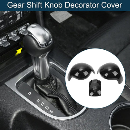 Set of 1 Gear Shift Knob Decorator Cover for Ford Mustang (2015–2023) Black