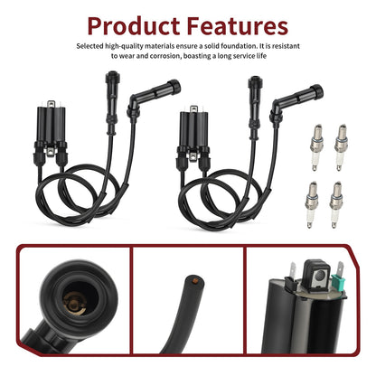 Ignition Coil with Wire Cap & Spark Plug for Honda Nighthawk 750 (1991–2003)