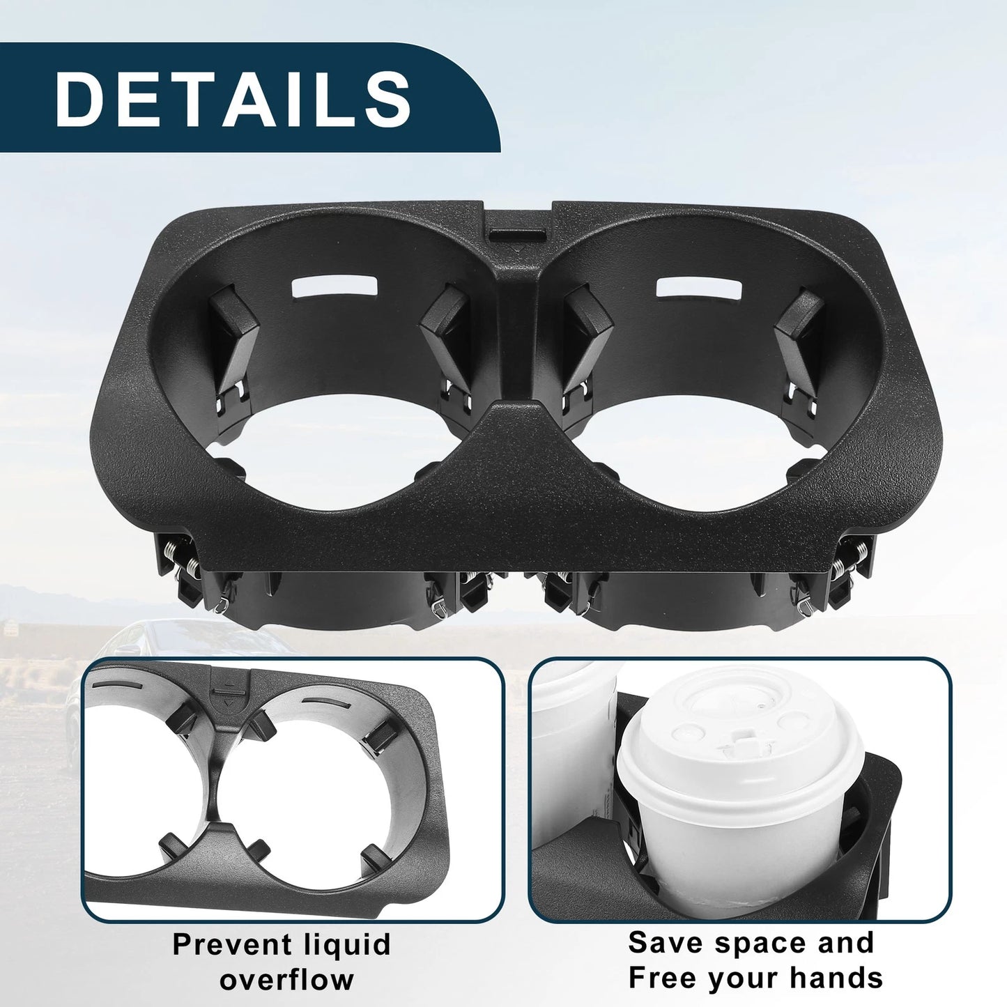 Cup Holder for Mercedes Benz W463 (2019–2023) No.A2056800691 Black